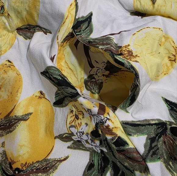 Summer Casual Scoop Neck Lemon A Line Swing Casual Party Dress w/Pockets. XL - Picture 4 of 10